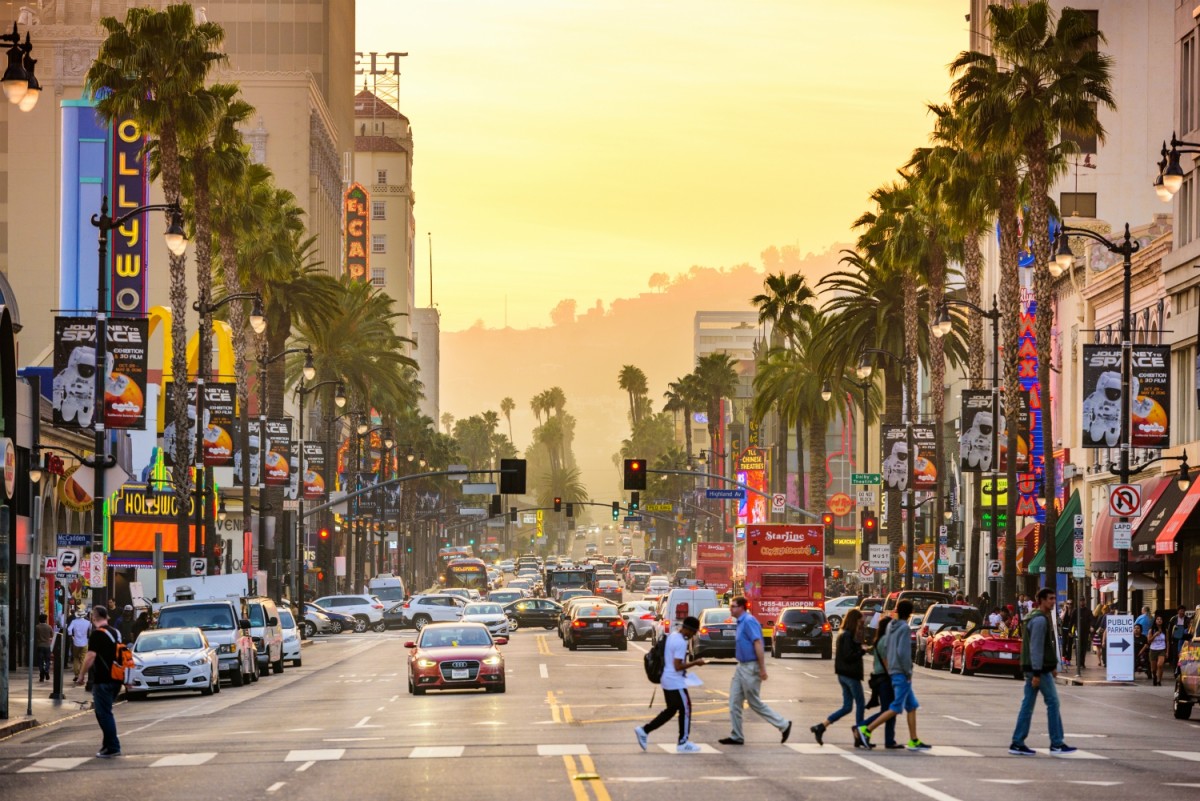 Walk of Fame Hollywood Boulevard Los Angeles city street stars celebrities