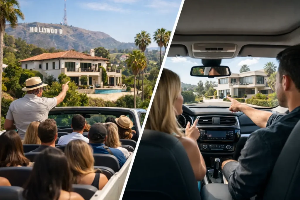 Celebrity Homes Tour vs Self Drive
