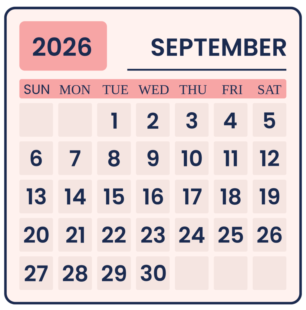 Ride Like A Star September 2026 calendar