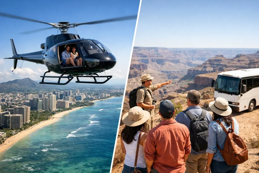 Helicopter Sightseeing Versus Ground Tours