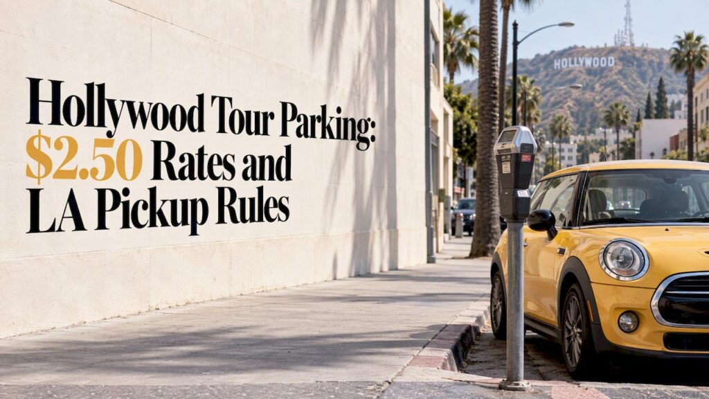 Metered parking beside a yellow car in Hollywood