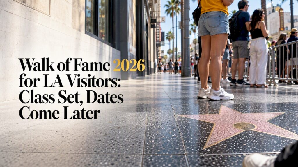 Walk of Fame star beside ceremony visitors