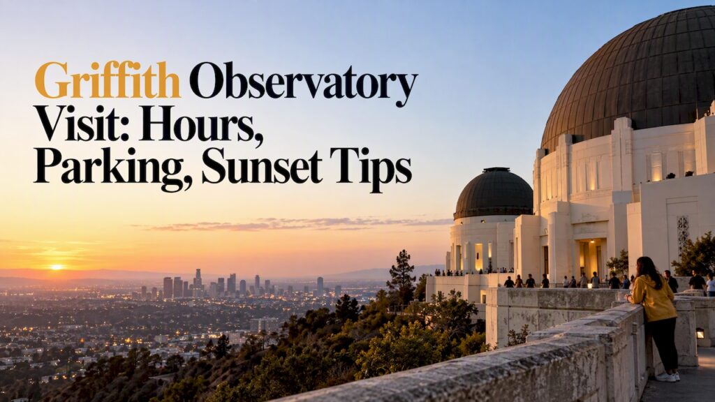 Griffith Observatory above Los Angeles at sunset